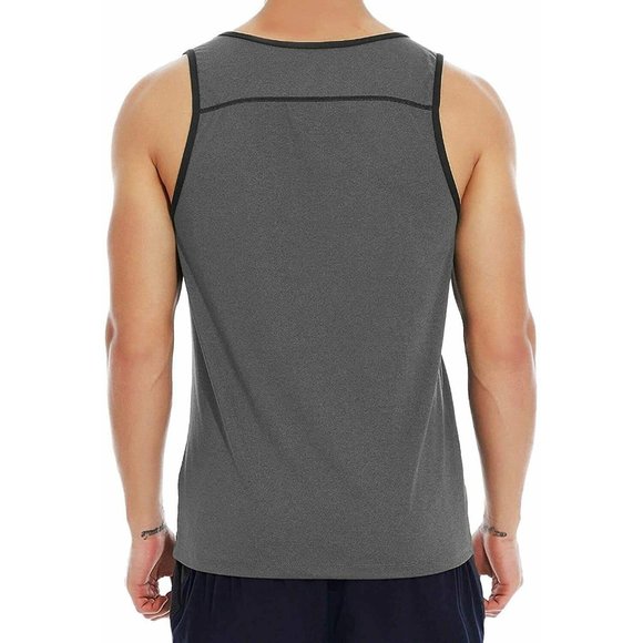 EZRUN Men's Tank Top Quick Dry Athletic Shirt Gray Size Large - Picture 2 of 9